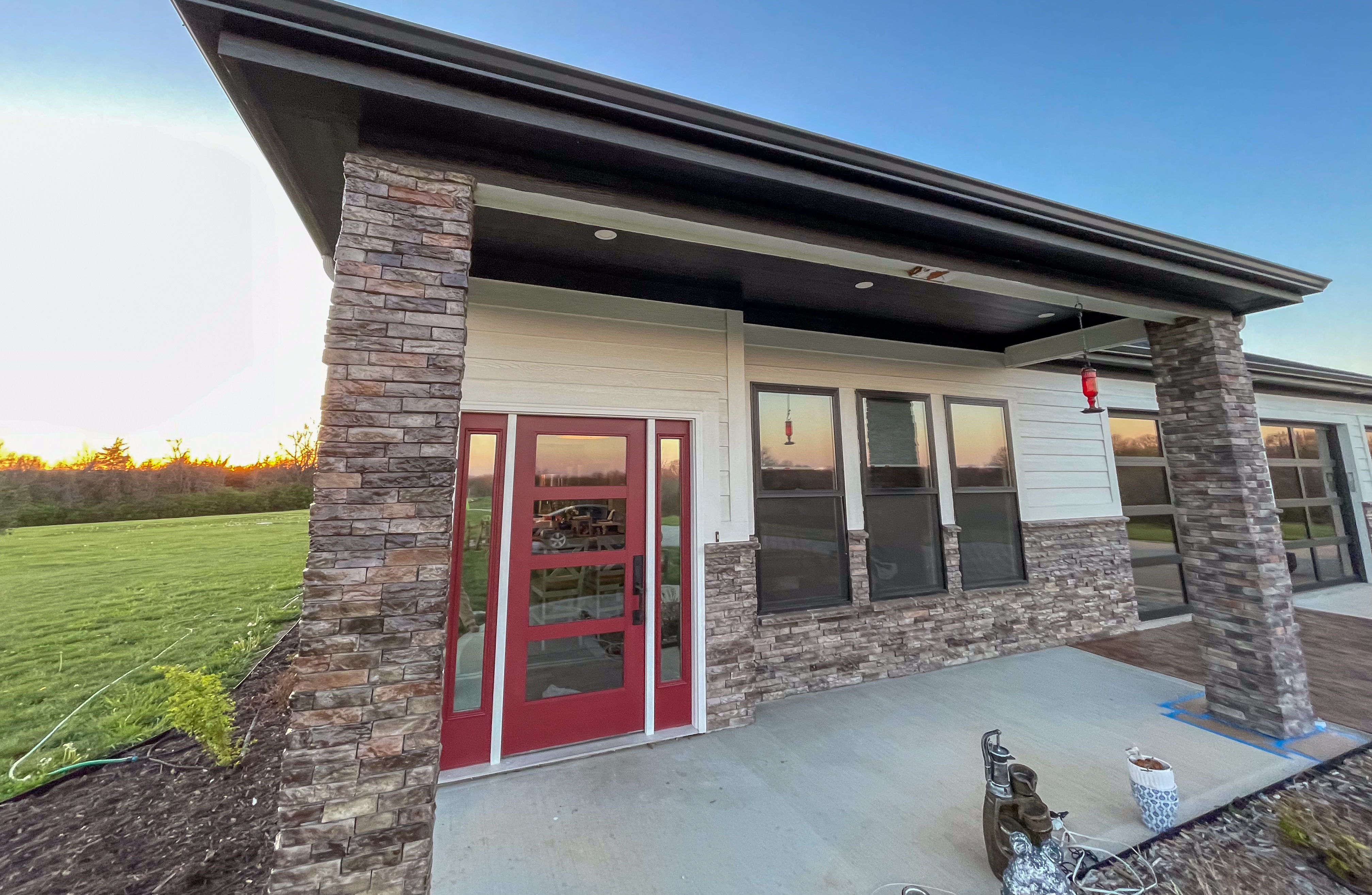 Precision Exterior Repaint with Red Accent Door